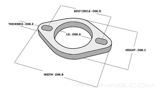 Picture of 2-Bolt Exhaust Flange, 2" ID, 304 SS (Each)