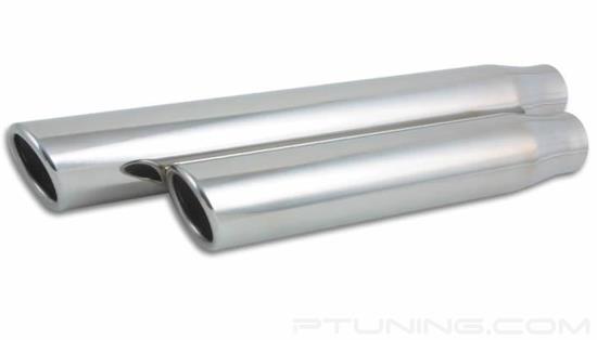 Picture of 3" Truck/SUV Round Rolled Edge Angle Cut Single-Wall Exhaust Tip (2.5" Inlet, 3" Outlet, 11" Length, 304 SS)