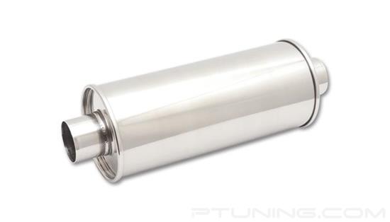 Picture of Streetpower Round Exhaust Muffler (2.25" Center Inlet/Outlet, 19" Length, 304 SS, Polished)