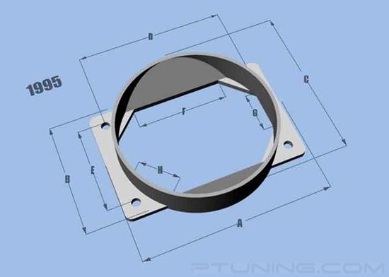 Picture of Mass Air Flow Sensor Adapter Plate with 4.5" ID Filter Inlet for Mitsubishi, Aluminum