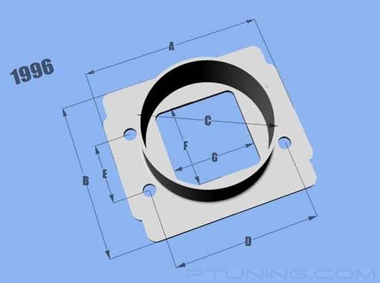 Picture of Mass Air Flow Sensor Adapter Plate with 3" ID Filter Inlet for Toyota/Bosch MAF, Aluminum