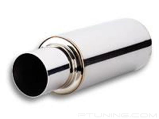 Picture of TPV Round Exhaust Muffler with Round Straight Cut Tip (3" Inlet, 4" Tip, 23" Length, 304 SS, Polished)