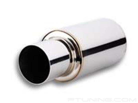 Picture of TPV Round Exhaust Muffler with Round Straight Cut Tip (3" Inlet, 4" Tip, 17" Length, 304 SS, Polished)