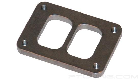 Picture of T04 Turbine Divided Inlet Flange with Tapped Holes, 50.60mm x 76.07mm Inlet, 1/2" Thick, 304 SS