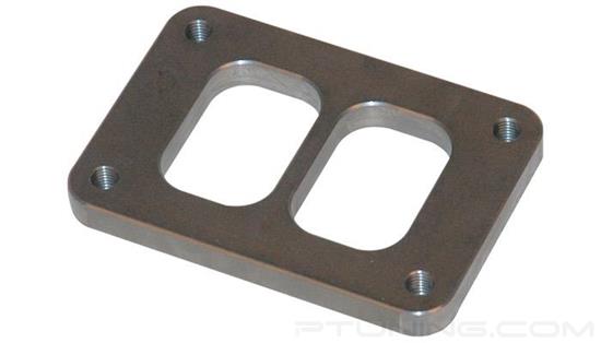 Picture of T06 Turbine Divided Inlet Flange with Tapped Holes, 58.85mm x 87.47mm Inlet, 1/2" Thick, Mild Steel