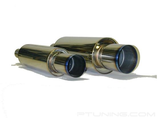 Picture of Hi-Power Style 304 SS Exhaust Muffler with Titanium Tip (3" ID, 4.7" OD)