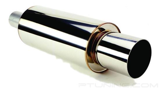 Picture of Hi-Power Style 304 SS Exhaust Muffler with Tip (3" Center ID, 4.7" Center OD)