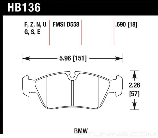 Picture of Motorsports Performance HP Plus Compound Front Brake Pads