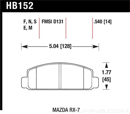 Picture of Motorsports Performance HP Plus Compound Front Brake Pads