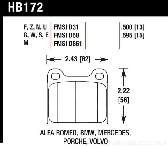 Picture of High Performance Street Rear Brake Pads
