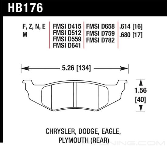Picture of Motorsports Performance HP Plus Compound Rear Brake Pads