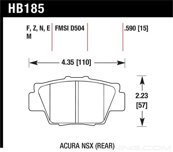 Picture of Motorsports Performance HP Plus Compound Rear Brake Pads