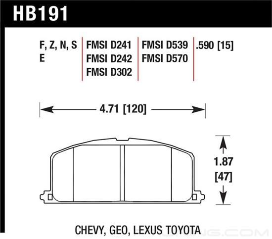 Picture of Motorsports Performance HP Plus Compound Front Brake Pads