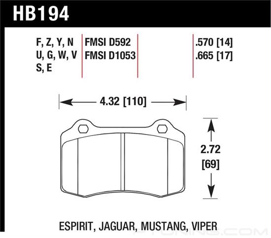 Picture of Motorsports Performance HP Plus Compound Front Brake Pads