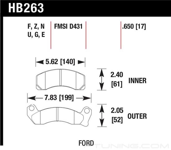 Picture of Motorsports Performance HP Plus Compound Front Brake Pads
