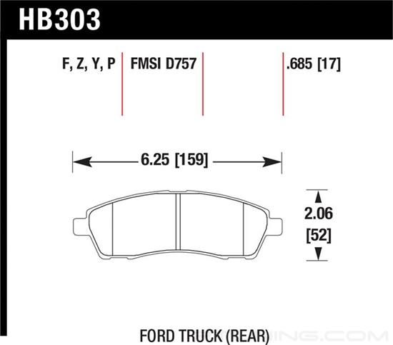 Picture of High Performance Street Rear Brake Pads
