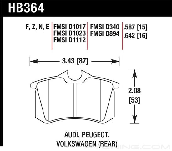 Picture of Motorsports Performance HP Plus Compound Rear Brake Pads