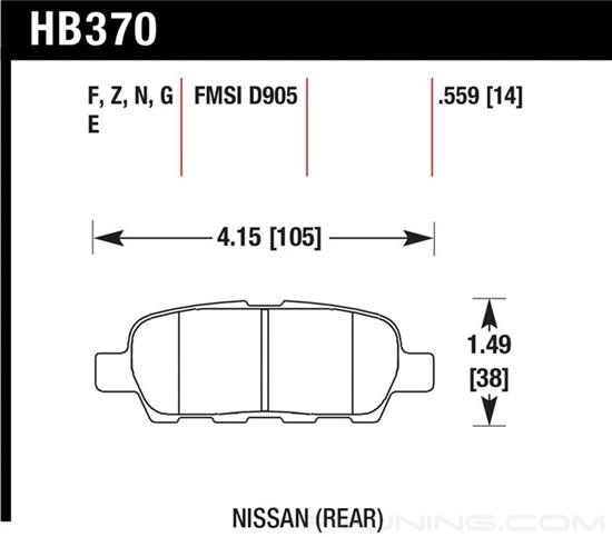 Picture of High Performance Street Rear Brake Pads