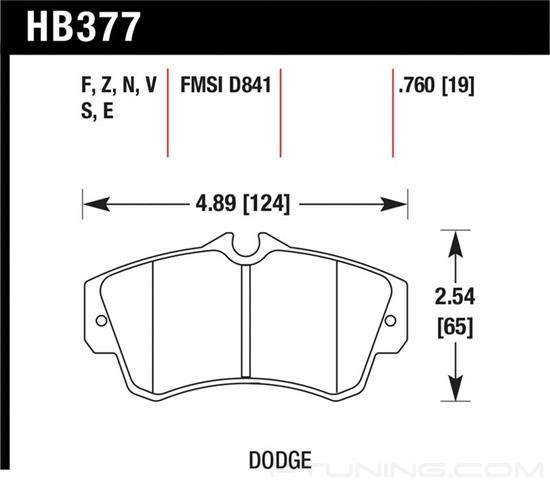 Picture of Motorsports Performance HP Plus Compound Front Brake Pads