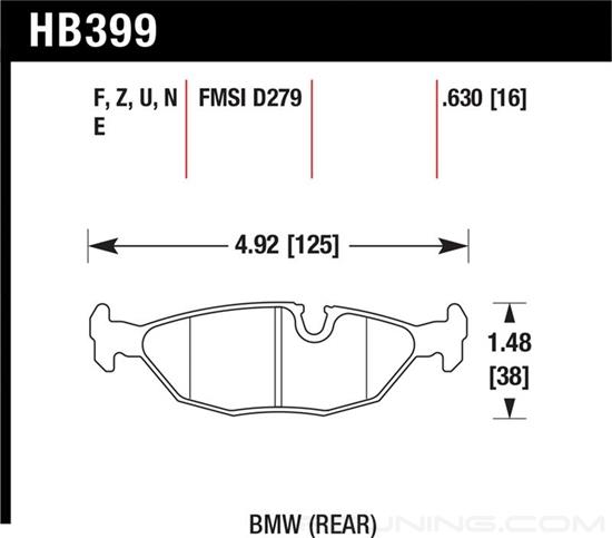 Picture of Motorsports Performance HP Plus Compound Rear Brake Pads