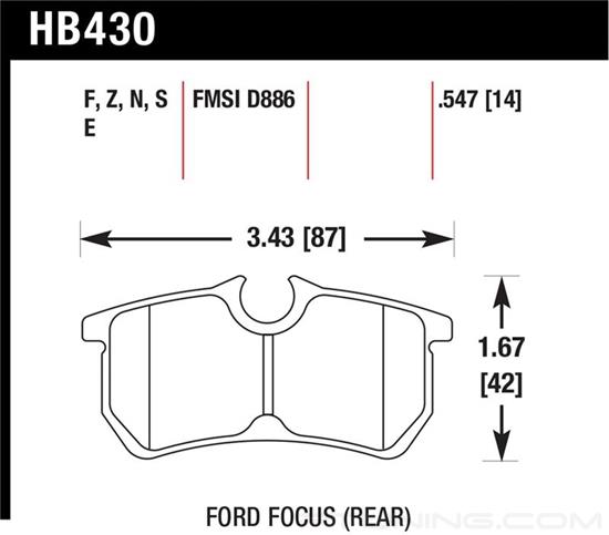 Picture of High Performance Street Rear Brake Pads