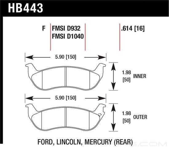 Picture of High Performance Street Rear Brake Pads