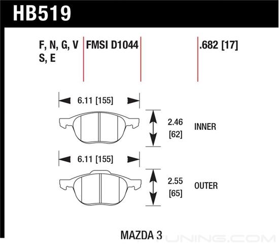 Picture of High Performance Street Front Brake Pads