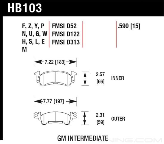 Picture of Motorsports Performance Blue 9012 Compound Front Brake Pads