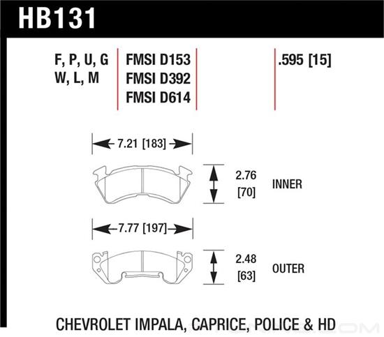 Picture of Motorsports Performance Black Compound Front Brake Pads