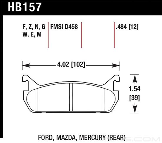 Picture of Motorsports Performance Blue 9012 Compound Rear Brake Pads