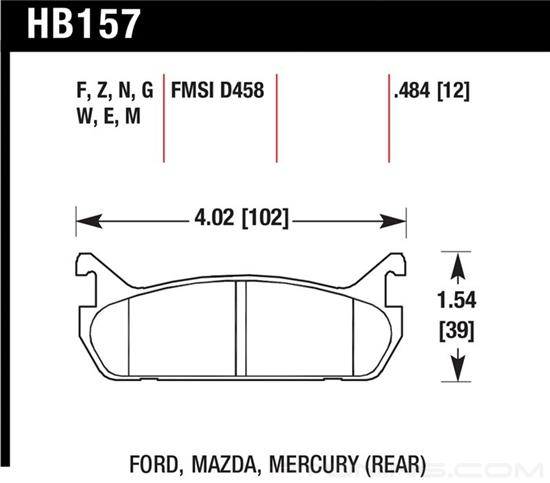 Picture of Motorsports Performance Black Compound Rear Brake Pads