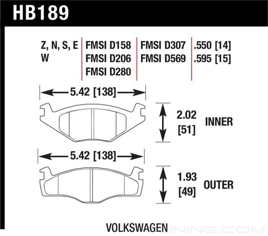 Picture of Motorsports Performance Blue 9012 Compound Front Brake Pads