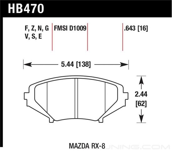 Picture of Motorsports Performance Blue 9012 Compound Front Brake Pads