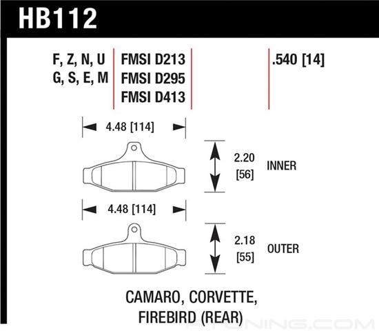 Picture of Motorsports Performance DTC-60 Compound Rear Brake Pads