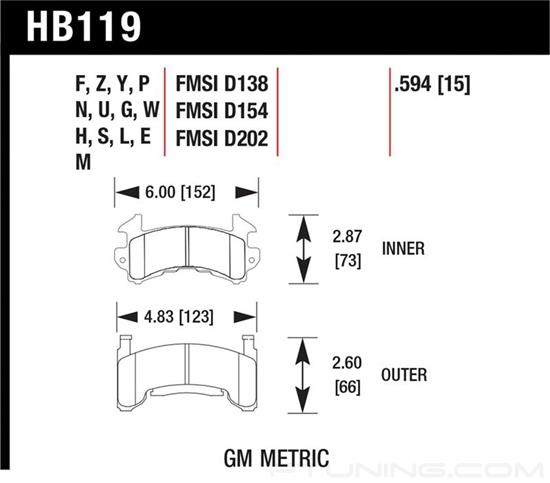 Picture of Motorsports Performance DTC-60 Compound Front Brake Pads