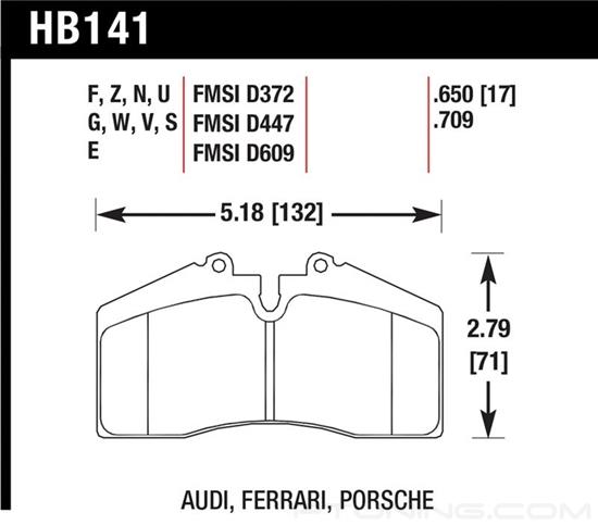 Picture of Motorsports Performance DTC-70 Compound Front Brake Pads