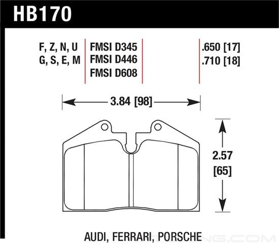 Picture of Motorsports Performance DTC-60 Compound Front Brake Pads