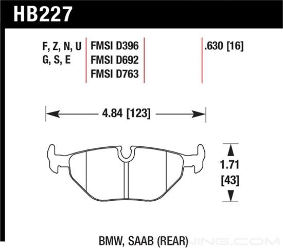 Picture of Motorsports Performance DTC-70 Compound Rear Brake Pads