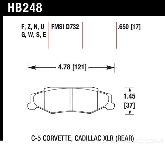 Picture of Motorsports Performance DTC-70 Compound Rear Brake Pads