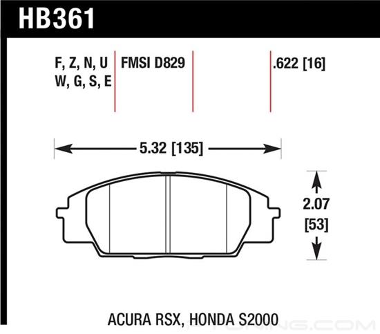 Picture of Motorsports Performance DTC-70 Compound Front Brake Pads