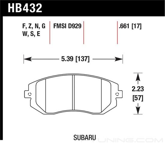Picture of Motorsports Performance DTC-60 Compound Front Brake Pads