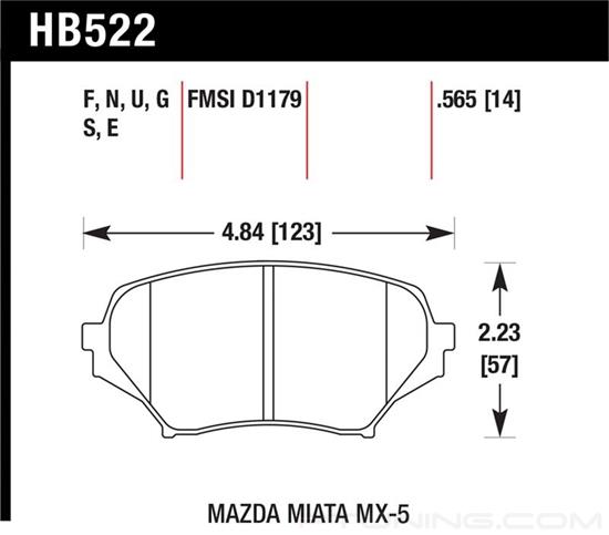 Picture of Motorsports Performance DTC-70 Compound Front Brake Pads