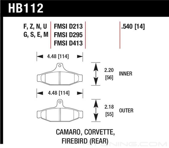 Picture of Motorsports Performance HT-10 Compound Rear Brake Pads
