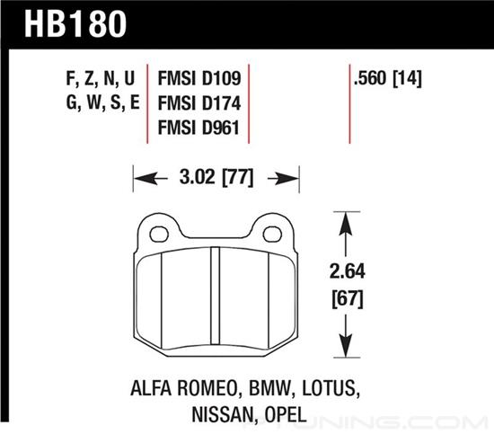 Picture of Motorsports Performance HT-10 Compound Rear Brake Pads