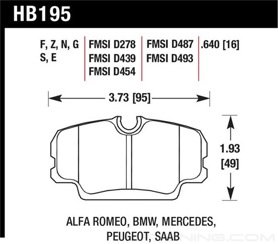 Picture of Motorsports Performance HT-10 Compound Front Brake Pads