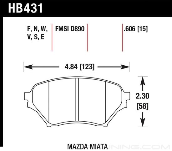 Picture of Motorsports Performance HT-10 Compound Front Brake Pads