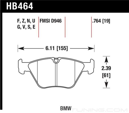 Picture of Motorsports Performance HT-10 Compound Front Brake Pads