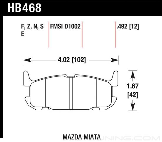 Picture of Motorsports Performance HT-10 Compound Rear Brake Pads