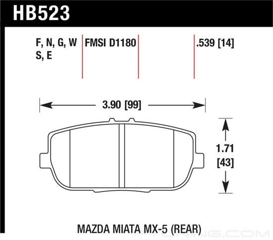 Picture of Motorsports Performance HT-10 Compound Rear Brake Pads