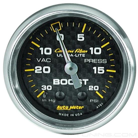 Picture of Carbon Fiber Series 2-1/16" Boost/Vacuum Gauge, 30 In Hg/20 PSI